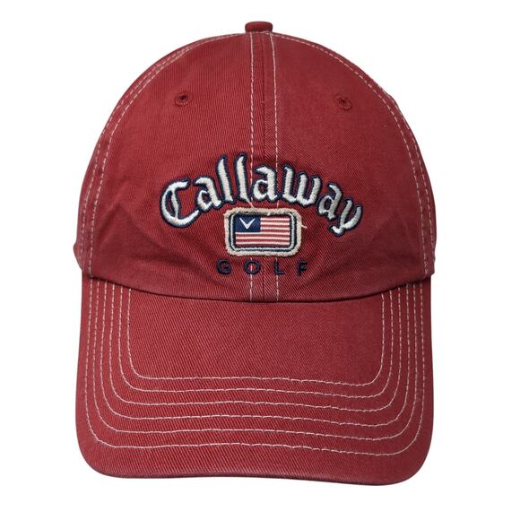 Callaway Golf Slideback Hat Red One Size Embroidered Adjustable USA Flag - Picture 1 of 10